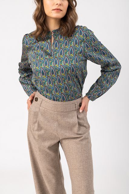 Damen Bluse Baylee Baumwolle Saphir