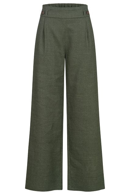 Damen Leinenhose Hildine Tanne